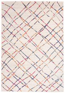 Makro Abra Kusový koberec DENVER A892A Moderní geometrický bílý růžový Rozměr: 120x170 cm