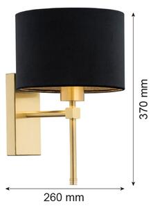 Argon 8050 - Nástěnná lampa ABBANO 1xE27/15W/230V mosaz/černá