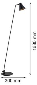 Argon 8003 - Stojací lampa AVALONE 1xE27/15W/230V černá