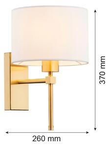 Argon 8048 - Nástěnná lampa ABBANO 1xE27/15W/230V mosaz/bílá