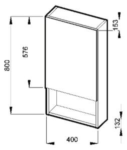 JIKA H4532210383041 - Zrcadlová skříňka s policí LYRA 80x40 cm bílá