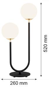 Argon 7072 - Stolní lampa FERRONE 2xE14/7W/230V černá/bílá/zlatá