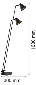 Argon 7077 - Stojací lampa AVALONE 2xE27/15W/230V černá