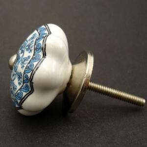 Keramická úchytka-Modrý potisk Barva kovu: stříbrná