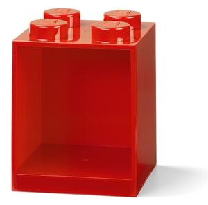 Dětská červená nástěnná police LEGO® Brick 4