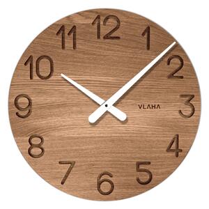 VLAHA Designové velké dřevěné hodiny OAK vyrobené v Čechách ⌀45cm VCT1133 (ručně vyrobené české hodiny)