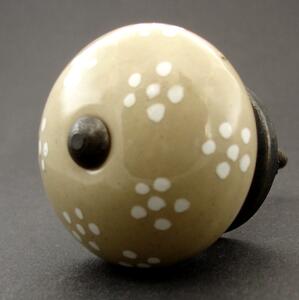 Keramická úchytka-Sedmikráska neučesaná hnědobéžová Barva kovu: antik světlá