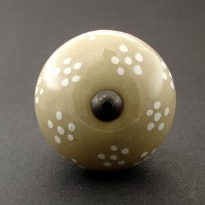 Keramická úchytka-Sedmikráska neučesaná hnědobéžová Barva kovu: antik tmavá