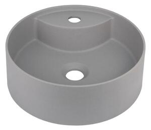 Deante CQS_SU4B-Umyvadlo na desku s otvorem SILIA pr. 36cm granit/metalicky šedá