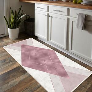 Bílo-fialový pratelný koberec běhoun 80x200 cm – Oyo Concept