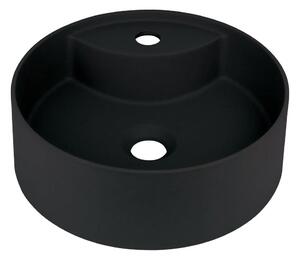 Deante CQS_NU4B - Umyvadlo na desku s otvorem SILIA pr. 36 cm granit/černá