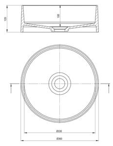 Deante CQS_NU4S - Umyvadlo na desku SILIA pr. 36 cm granit/černá
