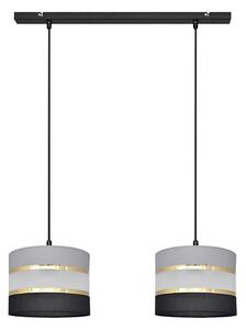Lustr na lanku HELEN 2xE27/15W/230V černá/šedá/zlatá