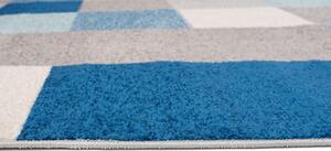 Makro Abra Kusový koberec LAZUR C574B Kostky šedý modrý Rozměr: 80x150 cm
