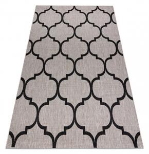 Balta Kusový koberec Sisal FLOORLUX 20608 Marokánsky vzor stříbrný / černý Rozměr: 200x290 cm