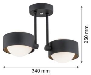 Argon 7089 - Lustr na tyči MASSIMO PLUS 2xG9/6W/230V černá