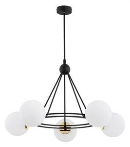 Argon 2119 - Lustr na tyči AMALFI 5xE27/15W/230V černá/bílá