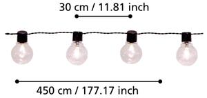 Eglo 900213 - LED Venkovní dekorační řetěz PARTAJ 16xLED/0,064W/24V IP44 černá