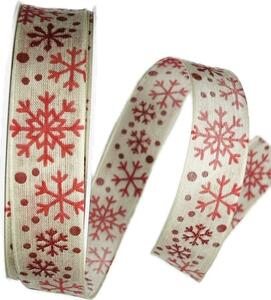Stuha vánoční RED BLIZZARD červená 25mm x 20m ( 8,-Kč/m)