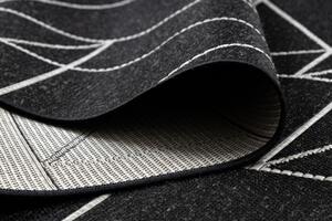Balta Kusový koberec Sisal FLOORLUX 20605 geometrický vzor černý / stříbrný Rozměr: 160x230 cm