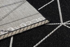 Balta Kusový koberec Sisal FLOORLUX 20605 geometrický vzor černý / stříbrný Rozměr: 160x230 cm