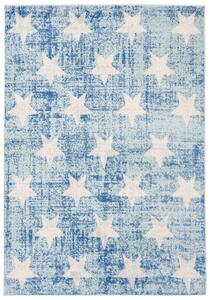Makro Abra Kusový koberec HAPPY H332A Hvězdy modrý / bílý Rozměr: 140x200 cm