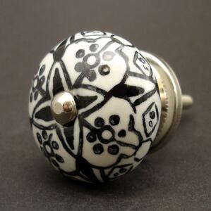Keramická úchytka -Orient-černá Barva kovu: stříbrná