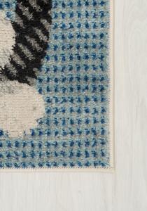 Makro Abra Dětský kusový koberec HAPPY H329A Ptáček bílý šedý modrý Rozměr: 120x170 cm