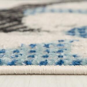 Makro Abra Dětský kusový koberec HAPPY H329A Ptáček bílý šedý modrý Rozměr: 140x200 cm