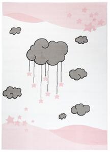 Makro Abra Dětský kusový koberec LUNA DS79B Mráčky růžový / bílý Rozměr: 180x250 cm