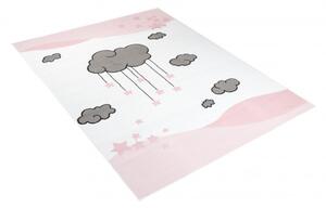 Makro Abra Dětský kusový koberec LUNA DS79B Mráčky růžový / bílý Rozměr: 160x220 cm