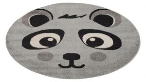 Makro Abra Kulatý dětský koberec HAPPY Medvídek šedý Rozměr: průměr 120 cm