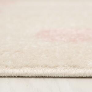 Makro Abra Dětský kusový koberec HAPPY H320A Myšky bílý růžový Rozměr: 80x150 cm