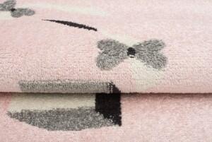 Makro Abra Dětský kusový koberec HAPPY E662A Zajíc v klobouku srdíčka růžový Rozměr: 160x220 cm