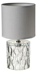 Světle šedá skleněná stolní lampa s textilním stínidlem (výška 29 cm) – Casa Selección