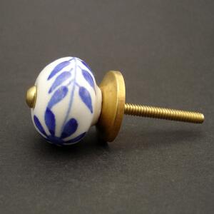 Keramická úchytka- Čekanka modrá MALÁ Barva kovu: zlatá