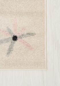 Makro Abra Dětský kusový koberec HAPPY H321A Mýval bílý růžový Rozměr: 80x150 cm