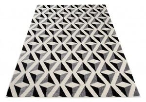 Makro Abra Moderní kusový koberec MAROKO T425B černý šedý bílý Rozměr: 80x150 cm