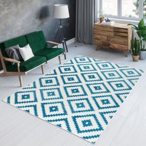 Makro Abra Moderní kusový koberec MAROKO L885A modrý bílý Rozměr: 120x170 cm