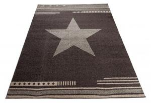 Makro Abra Moderní kusový koberec MAROKO L916A Hvězda tmavě hnědý Rozměr: 120x170 cm