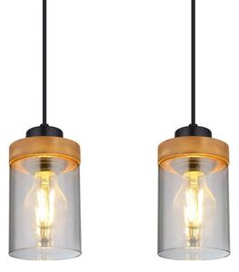 Globo 15557-4H - Lustr na lanku FINCA 4xE27/40W/230V kov/dřevo