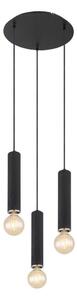 Globo 15499-3H - Lustr na lanku MARION 3xE27/60W/230V černé dřevo