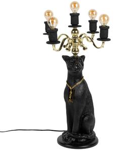 Černá stolní lampa Bold Monkey Proudly Crowned Panther 62 cm