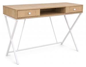 Ak furniture Psací stůl Crossline 120 cm bílý/dub Artisan