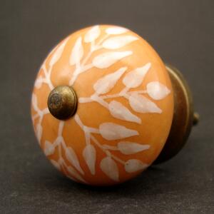 Keramická úchytka-Oranžové větévky Barva kovu: antik světlá