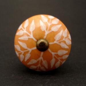 Keramická úchytka-Oranžové větévky Barva kovu: antik světlá