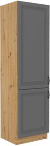 Vysoká skříňka pro vestavnou lednici Stilo 60 LO-210 2F Barva korpusu: Dub artisan, Barva dvířek: Clay Grey