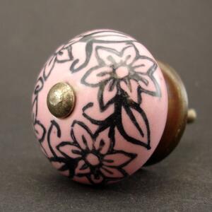 Keramická úchytka-Růžová romance Barva kovu: antik světlá
