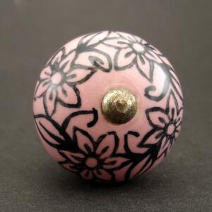 Keramická úchytka-Růžová romance Barva kovu: antik světlá
