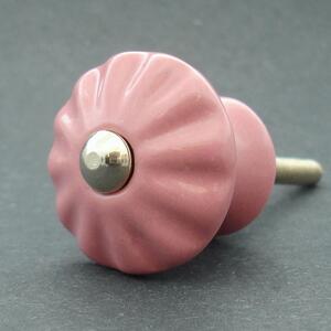 Knopka růžová- model 4 Barva kovu: stříbrná
